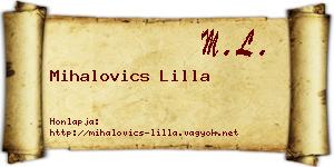 Mihalovics Lilla névjegykártya